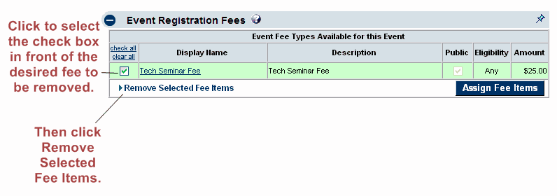 remove fee item