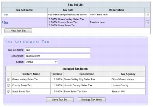 ChamberMaster Billing-Assign Individual Tax Items to a Tax Set-CMBilling.1.008.2.jpg